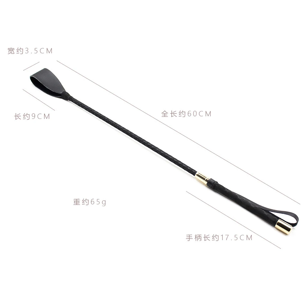 Cambuk kuda Paddle kulit asli 60CM, latihan kuda Crop penunggang kuda kelelawar pemukul submissif