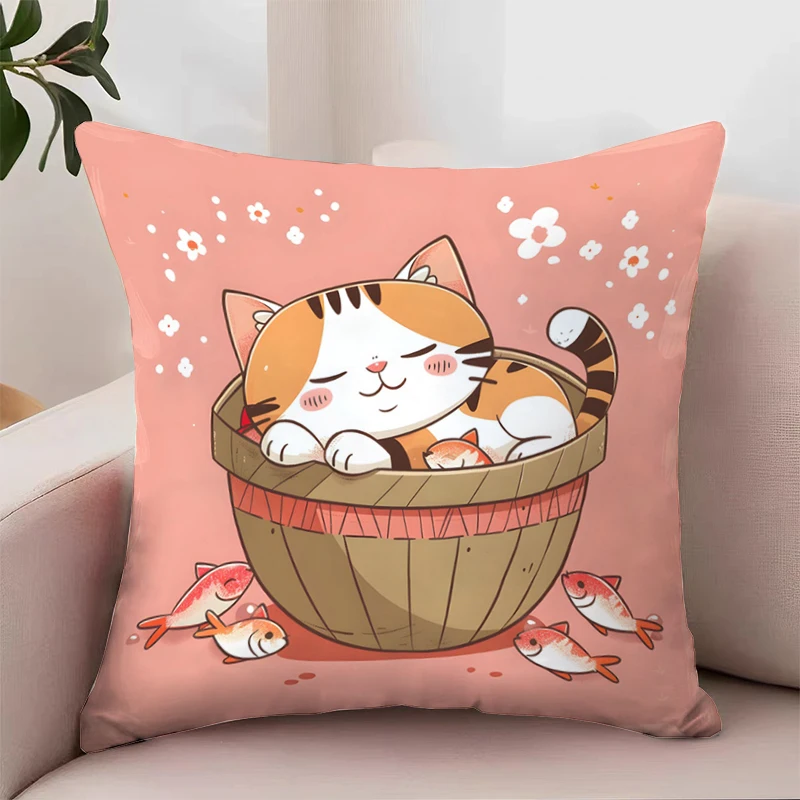 Gatto che ama dormire in cestini fodera per cuscino decorativo per cuscini da soggiorno federe per cuscini 45x45 fodere per cuscini decorazioni per la casa