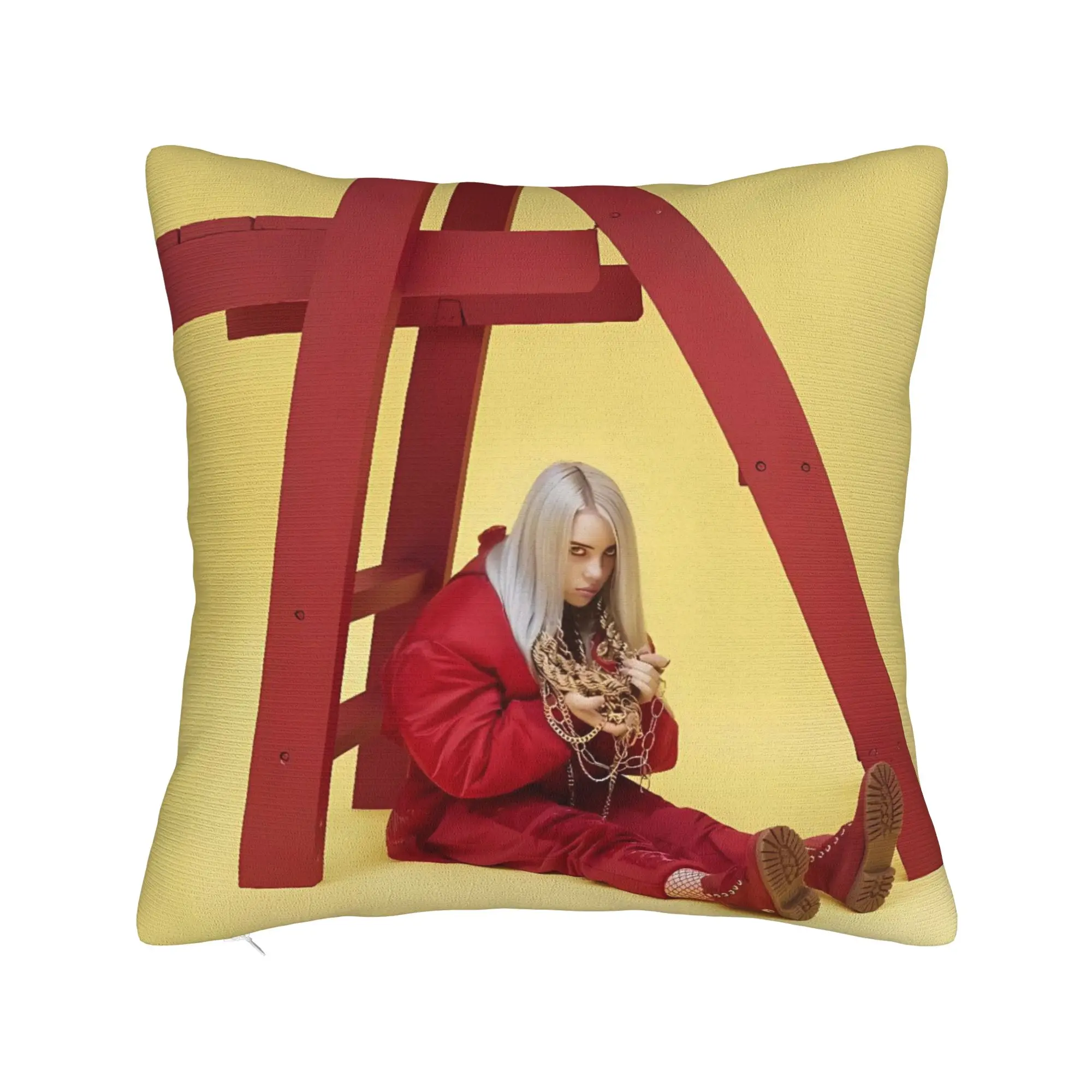 Singer B-BilliEilishs 2026 Pillow Case  Square Pillow Cover Kawaii Cushion Cover For Sofa Home Decoration