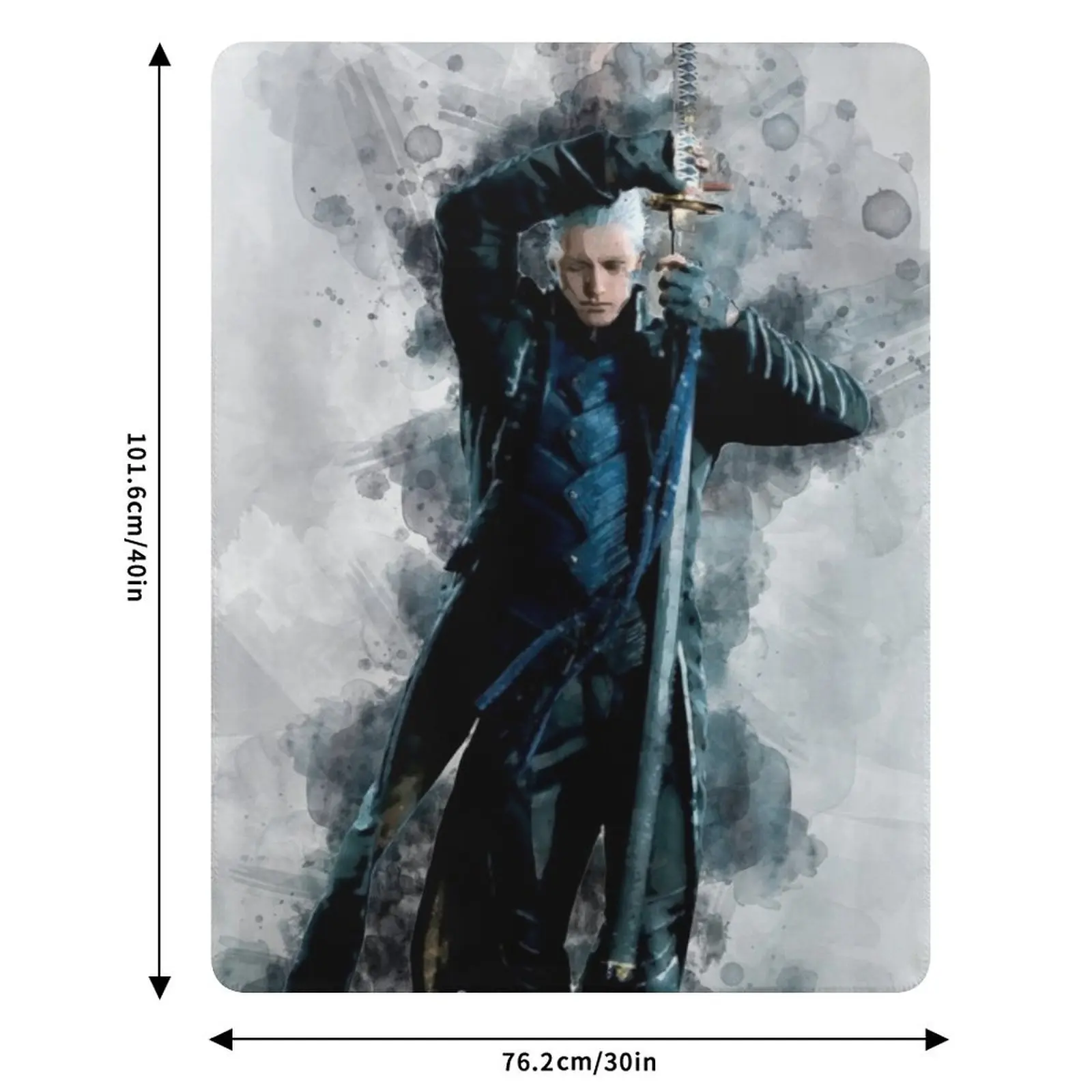 DMC - Vergil watercolor Throw Blanket Shaggy Personalized Gift Large Softest Blankets