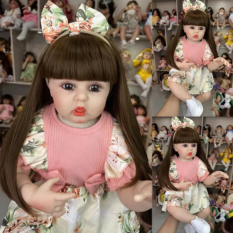 

24 Inch about 60 cm Reborn Dolls Cloth Body Erin Realistic Pink Clothes Girl Baby Doll For Sale Doll Kid Birthday Xmas Gifts