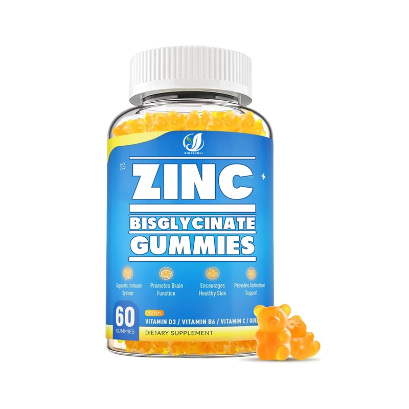 

Жевательные конфеты с цинком глицинатом 30 мг, содержащие витамины C, D3 и B6, кверцетин, для поддержки иммунной системы, здоровья кожи и антиоксидантной защиты.