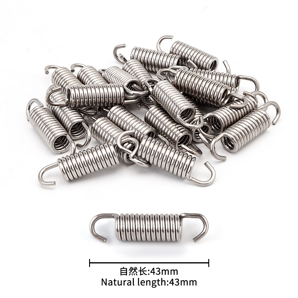 1 piece Stainless Steel Motorcycle Exhaust Spring 43MM Double Side Fixed Anti Rust Muffler Hanger Bracket Replacement view 6