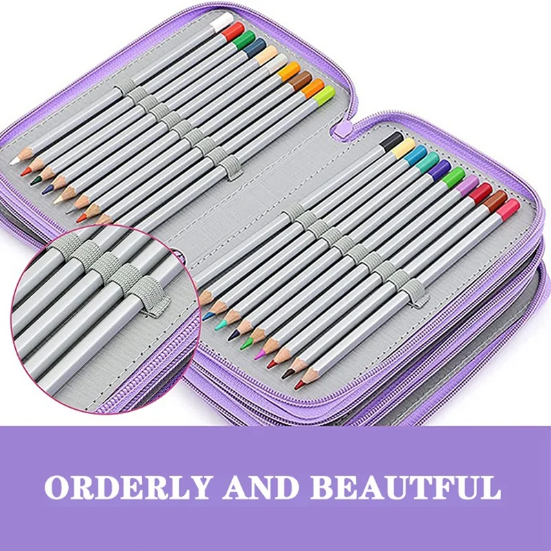 1 قطعة مقلمة سعة 72 فتحة 4 طبقات مقلمة بلون مربع رسم مقلمة هدية قرطاسية أسود