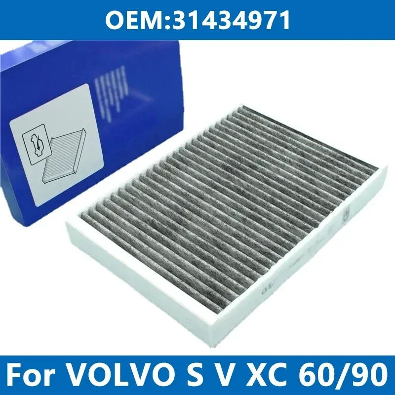 Car Cabin Filter Air Conditioner 31434971 For VOLVO S60 S90 V60 V90 XC60 XC90 II 2.0 B3~B6 D3~D5 T4~T8 Mild Hybrid POLESTAR 1