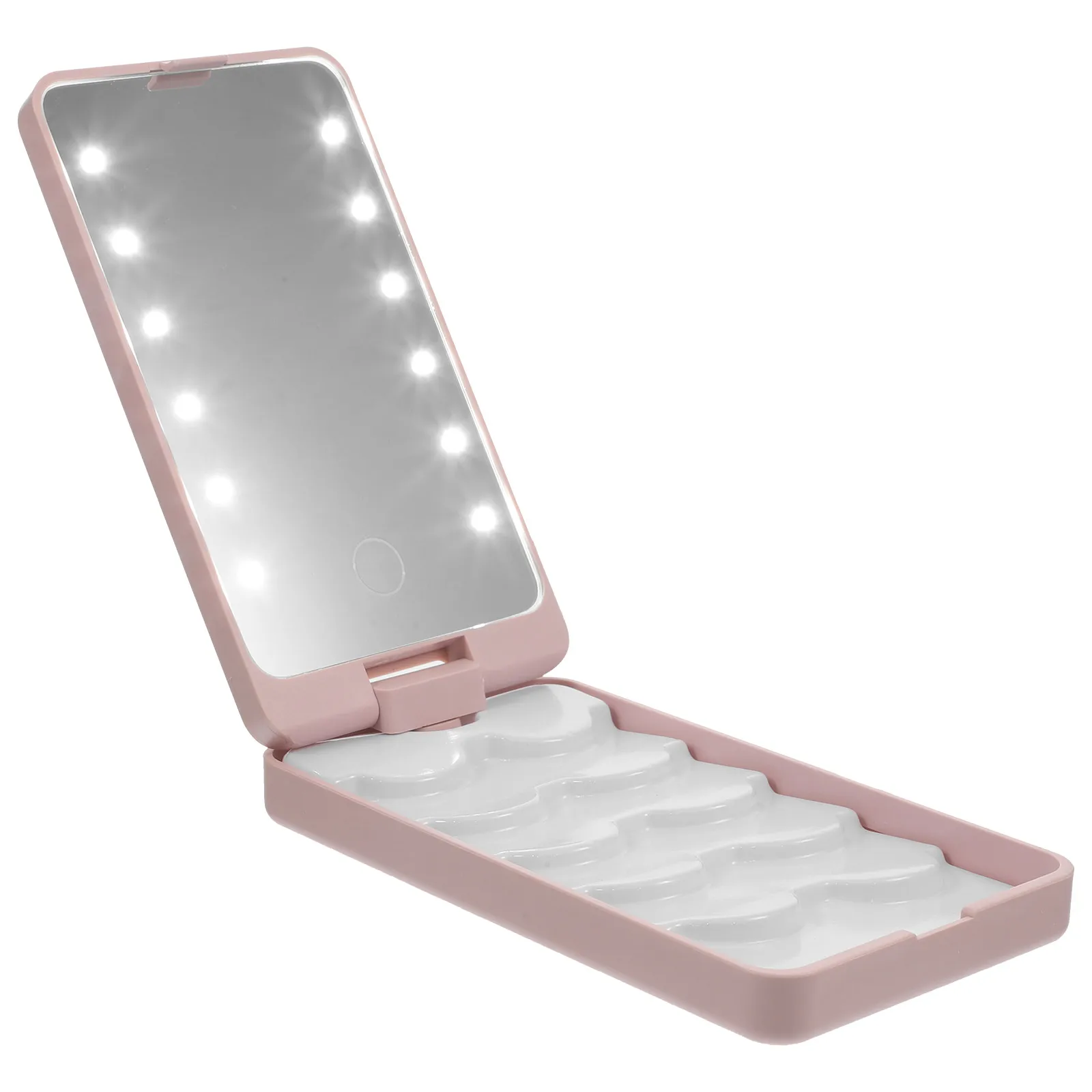 

Eyelash Storage Box LED Mirror ganizer Case Reusable Durable Plastic Container Mascara Holder Makeup Accessories