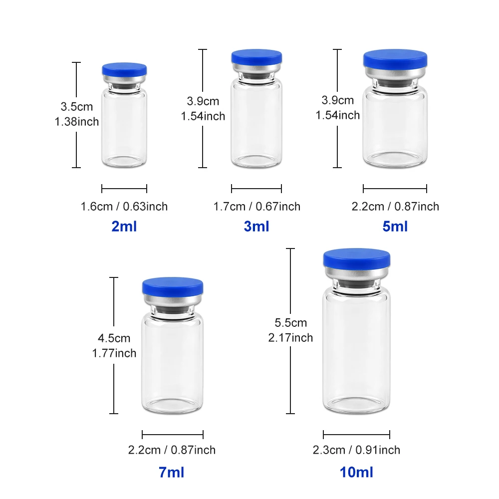 3/5/7/10ml Sterile Glasfläschchen mit Gummistopfen und Gratfreiem Aluminium-Kunststoff-Verschluss, mit Aufbewahrungsbox, Steril Verpackt – Detail 8