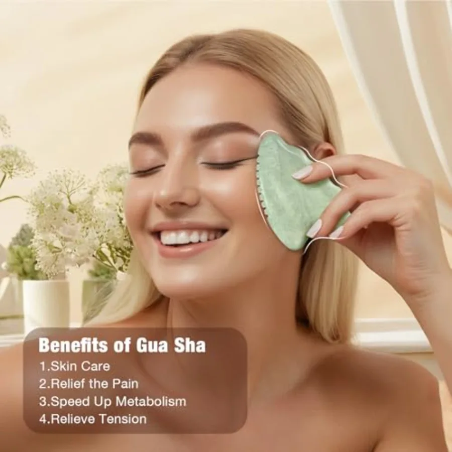 Gua sha ferramentas faciais ferramenta guasha para rosto jade gua sha pedra pente borda rosto escultura ferramenta ferramentas de cuidados com a pele para dispositivo face lift