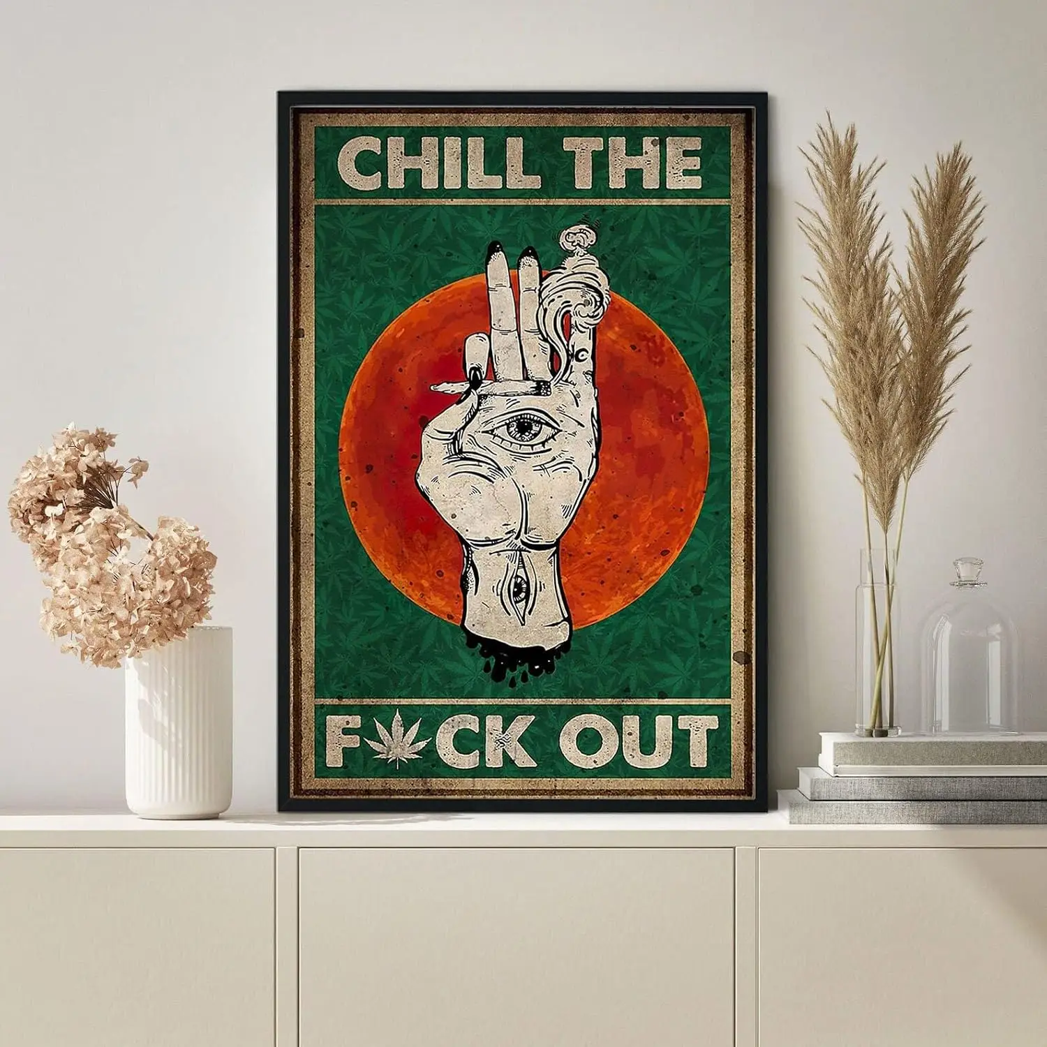 Vintage Chill Out Weed Mental Awareness Smoking Poster Metal Aluminium Tin Sign Wall Decor 8& sign sign