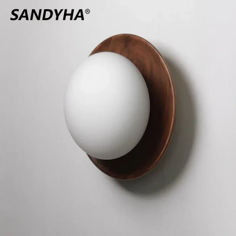 SANDYHA Modern White Round Ball Wall Lamp Stylish Cream Night Light for Bedroom Living Room Soft LED Lighting Elegant Home Decor