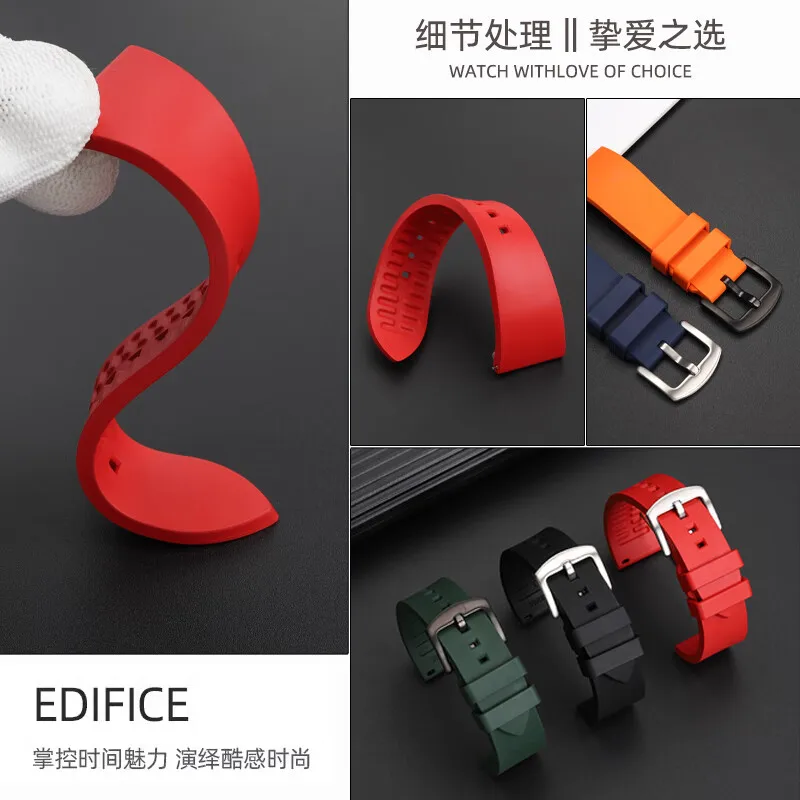 Wodoodporny pasek do zegarka z gumy fluorowej dla Tudor Biwan 1958 Ranger rozrządu Panda Leader nauczyciel nurkowania pasek z gumy fluorowej męskie akcesoria