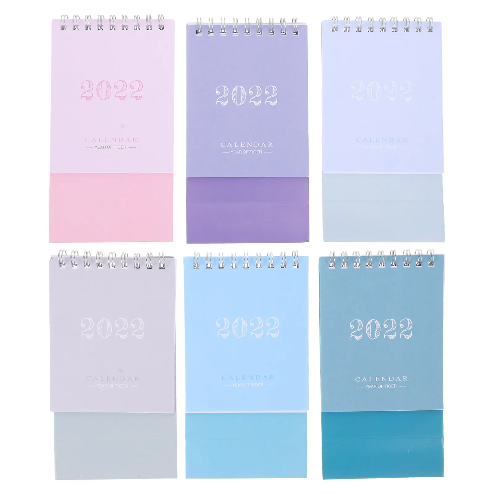 

6pcs Mini Desk Calendar 2024 Lunar Paper Office Calendars Desktop Small Tabletop Decor Creative Triangular Space Saving Planner