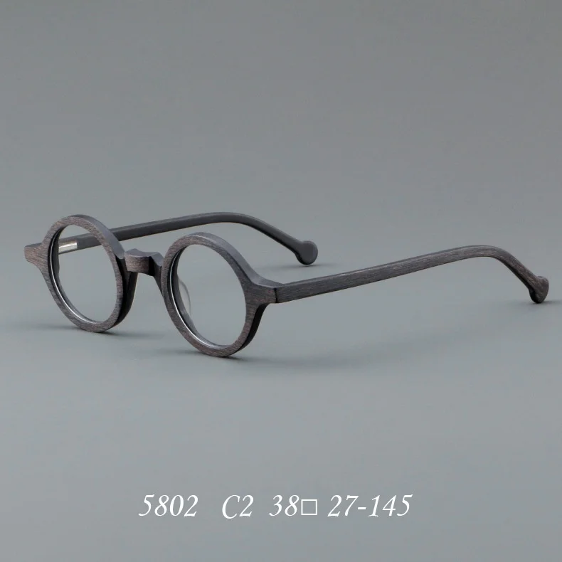 F·DRACON Board-Brillengestell, Retro, rund, Herren-Brillengestell, modisches Federbein, optisch verschreibungspflichtige Herrenbrille 5802 – Detail 3