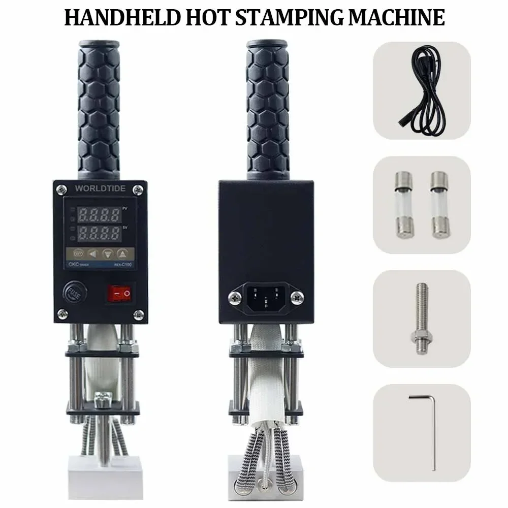 220/110V Handheld Hot Stamping Machine Heat Press Digital Leather Tool Paper Wood Custom Logo Foil Stamp 8 * 10cm Range