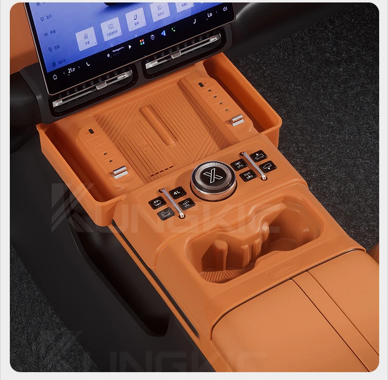 Silikon Mittelkonsole Kabellose Ladehalterung Getränkehalter Aufbewahrungsbox Matte für Jetour G700 2026 2027 LHD Auto-Innenausstattung – Detail 10