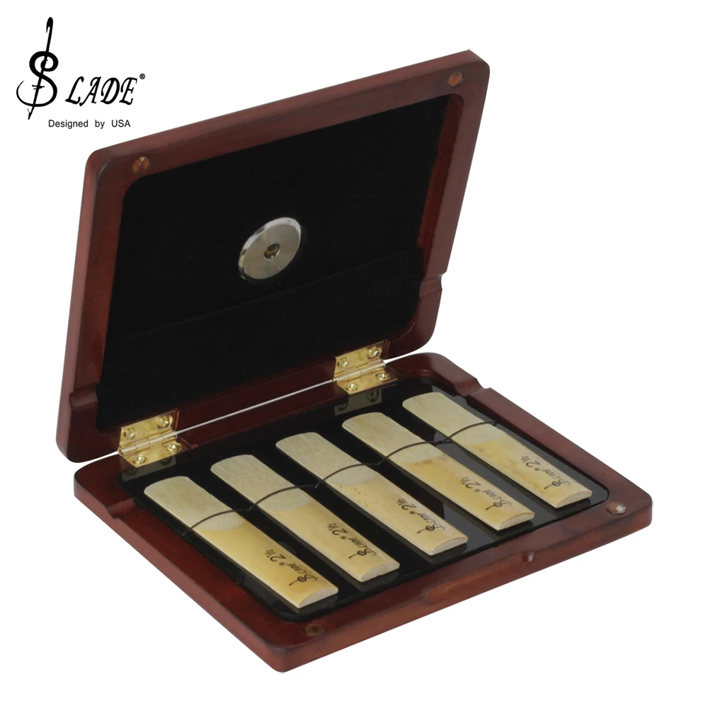 Saxophone Reeds Case Sax Clarinet Oboe Reeds Solid Wood Case Storage Box Waterproof Woodwind Instrument Parts & Accessories