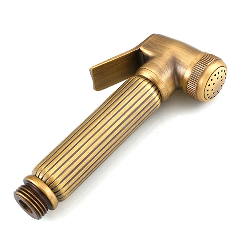 Antique Retro Dual Handle Bidet Sprayer Faucet Set with Cold Water Wall Mount Handheld Toilet Bidet Attachment Pressure Sprayer