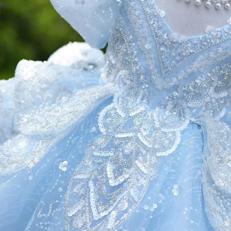 custom-luxury-sequin-puff-sleeve-flower-girl-dress-wedding-flower-girl-gown-birthday-party-pageant-show-formal-evening-gown