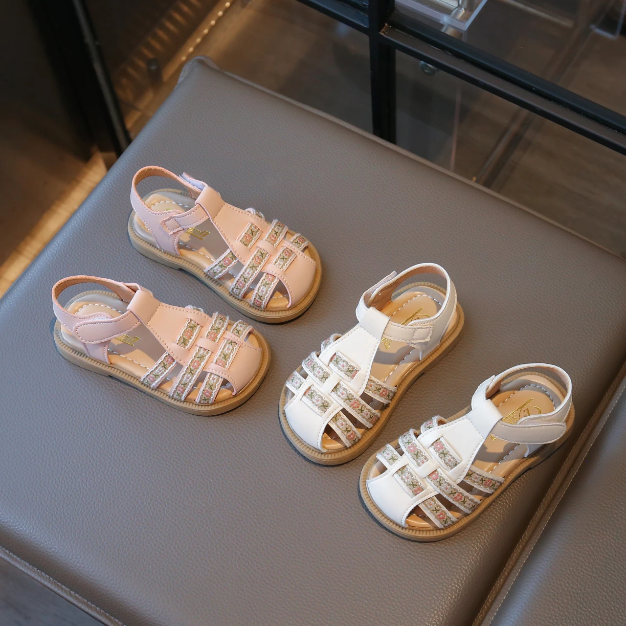

1-7 Years Children Summer Outdoor Beach Shoes Girls Princess Little PU Leather Sandals for Kids Girl 2025 New Arrival Footwear
