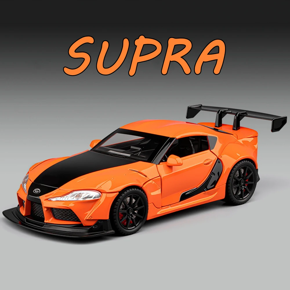 1:22 Scale Supra‌ 963 Models Cars Alloy Diecast Toy with Pull Back Light Sound Miniature Sports Car Model for Kids Xmas Toys