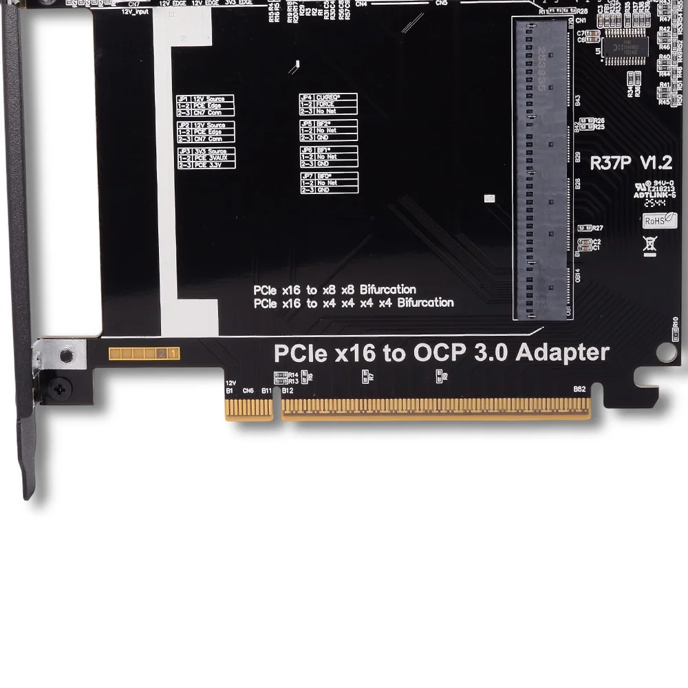 การ์ดเพิ่มพอร์ต PCIe 5.0 X16 เป็น Gen-Z 4C+/ SFF-TA-1002 แบบติดตั้งด้านข้าง สำหรับอะแดปเตอร์ OCP NIC 3.0 สำหรับแล็ปท็อป Gen3 Gen4 รุ่น R37P