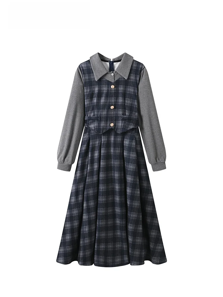 

Повседневная женская юбка-трапеция больших размеров с длинным рукавом, новая коллекция весна, из полиэстера, на молнии