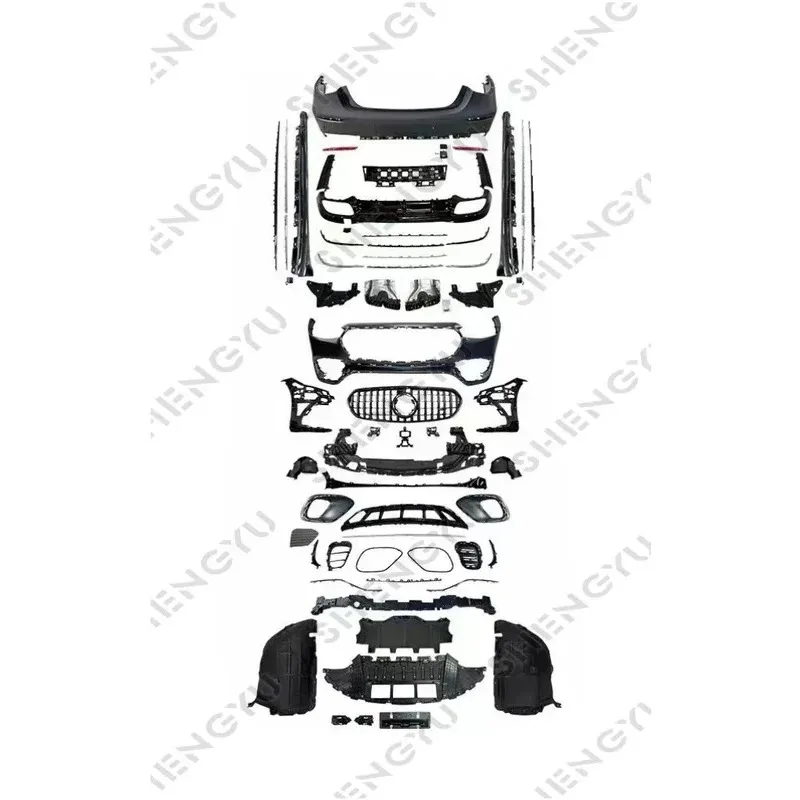 

Brand New Car Bumper Include Bumpers Rear Lip Exhaust Pipes For S-Class Old To New W223 21-23 Change To S63 Facelift