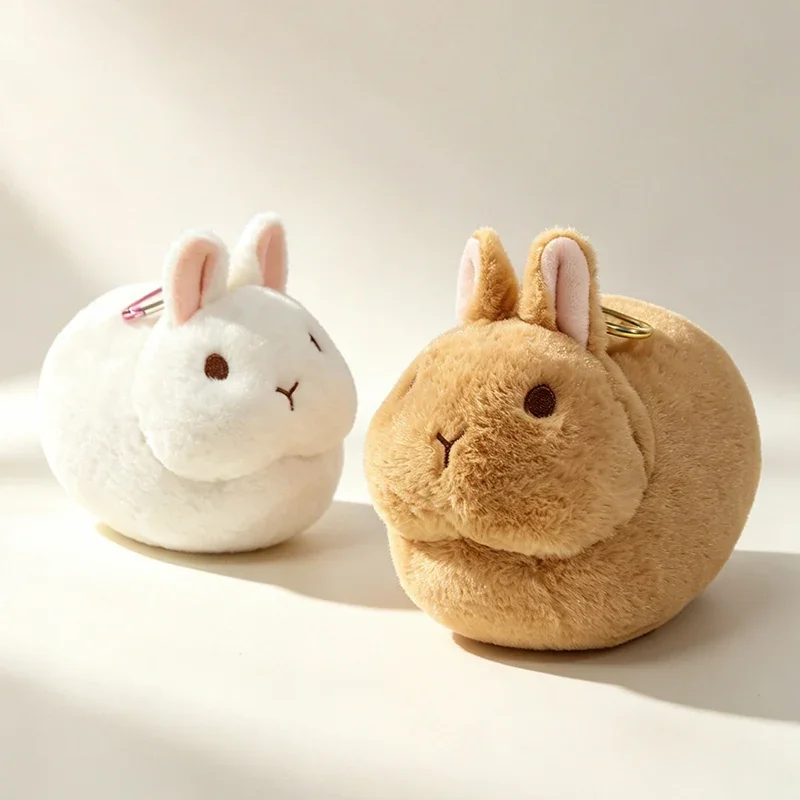 15cm Mini Little Rabbit Plush Toys Soft Cozy Chubby Lifelike Bunny Hanging Doll Cute Keychain Bags Decor Kids Birthday Gift