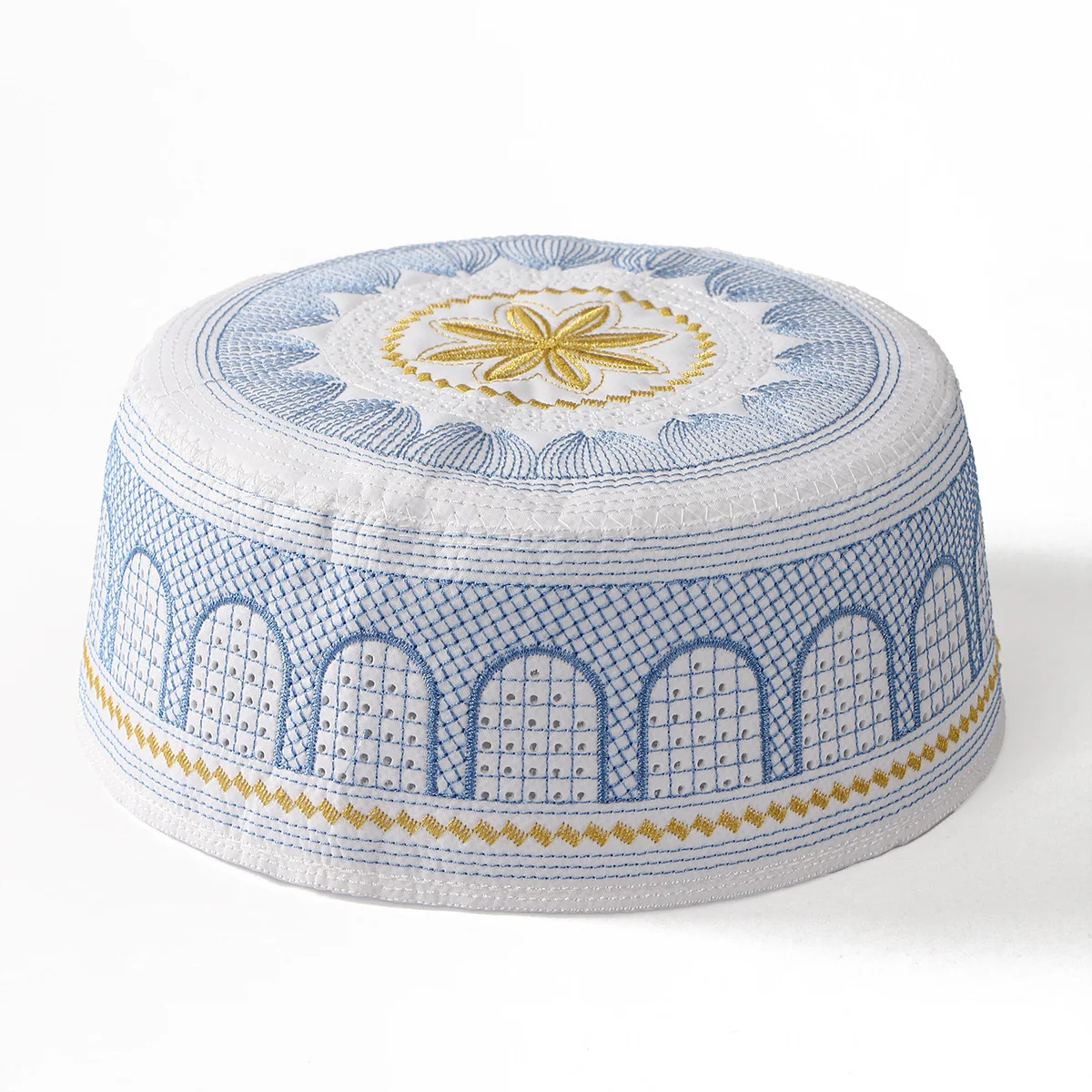 Hot Sale New Arab Men's Flat Top Cap, Embroidered Ethnic Muslim Hat, Hui Nationality Cap Cross Border