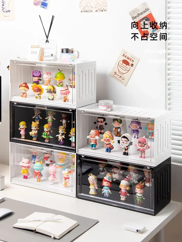 Large Capacity Stacked Acrylic Doll Container Mysterious Box Garage Kits Storage Display Rack Cabinet For Pop Mart Music Master