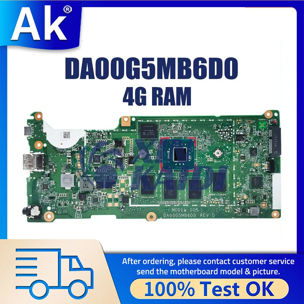 Notebook Mainboard For HP Chromebook 11 G7 G8 EE L52557-001 DA00G5MB6 Laptop Motherboard CPU N4000 4G-RAM 64G-SSD 100% Tested OK