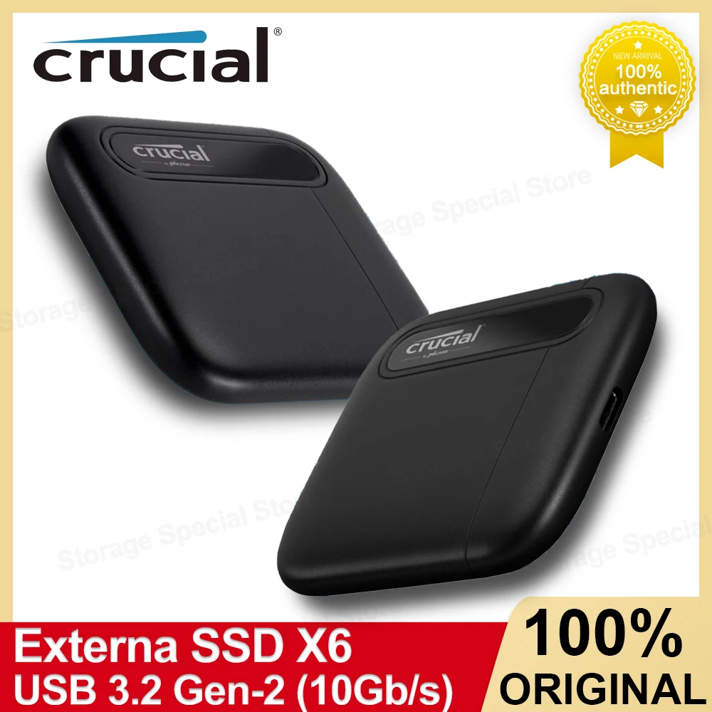 Crucial SSD X6 Portable SSD Solid State Drive 500GB 1TB 2TB up to 800MB/s High speed Hard Disk For PC Laptop Camera External SSD