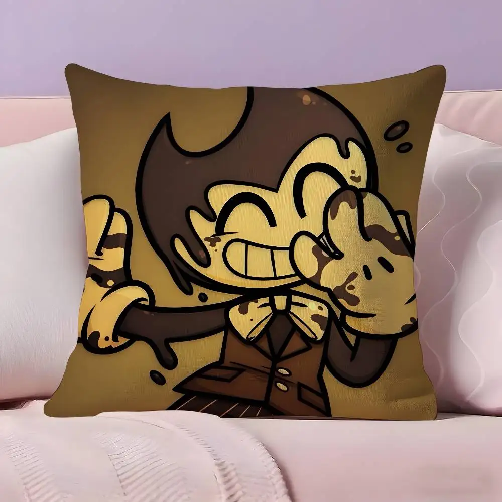 Anime Bendy and theInk Machine Pillow Case Ultra Soft Skin Friendly Fabric Cloud Like Comfort & Concealed Zipper