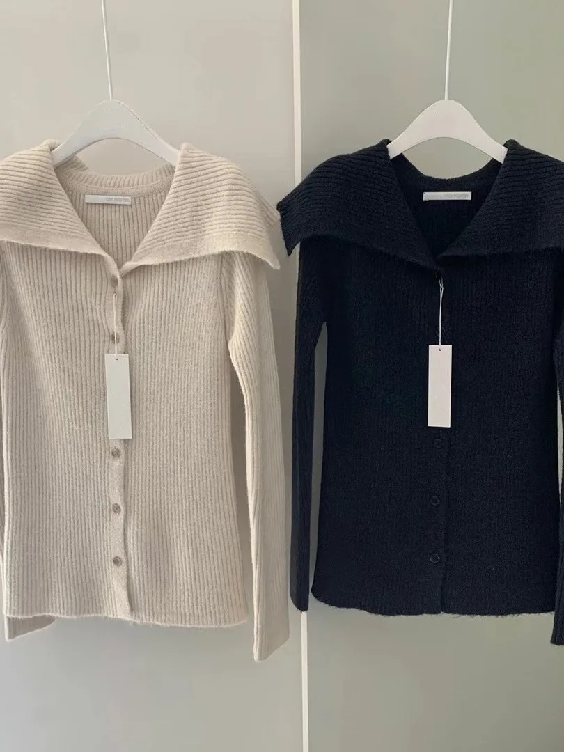 Korean Sle High-End Knitted Sweater Women's Single Button Slimming Pure Desire Faion Autumn 2025 Personali Neline