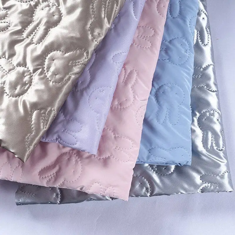 Wireless Embroidery PU Cotton Fabric Children's Clothing Jackets Embossed Clothing Bags Fabrics for Diy Sewing Cloth