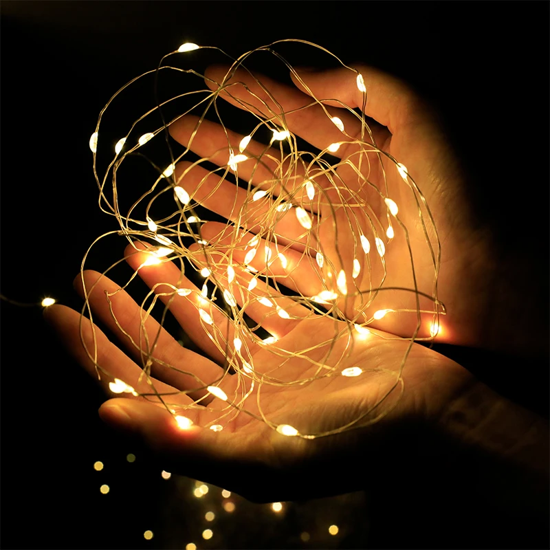 USB LED String Lights para decoração de árvore de Natal, iluminação, festão de fadas, festa de casamento, 3 m, 5 m, 10m