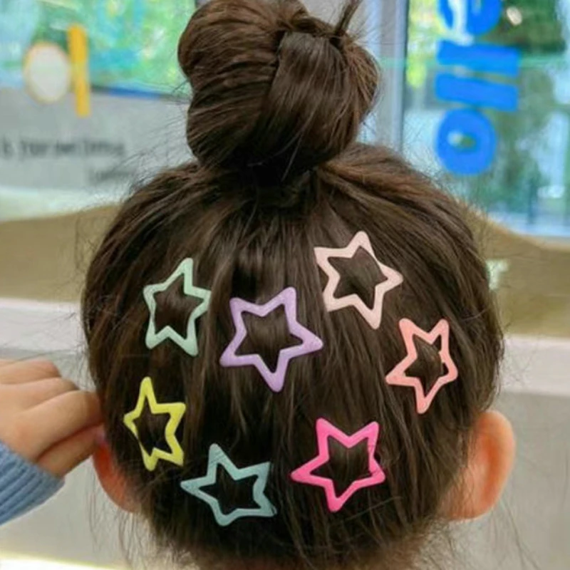 Glow Hairpin In The Dark Star Water Drop Hairclip Candy Color Snap Clip Luminous Barrettes Girls Hair Grip Headdress Accessories