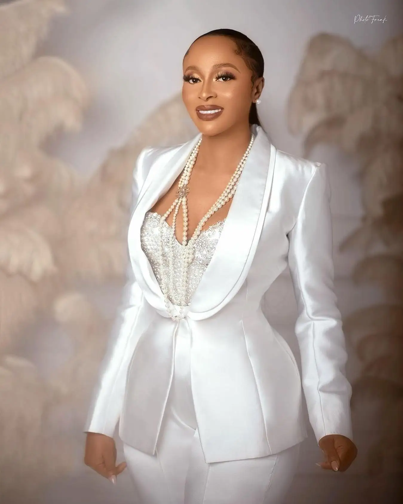 Women's Dresses Suit Gowns Elegant Double Lapel One Button Jacket Coat And Pants For Female Satin 2 Pieces Suit Customized W668