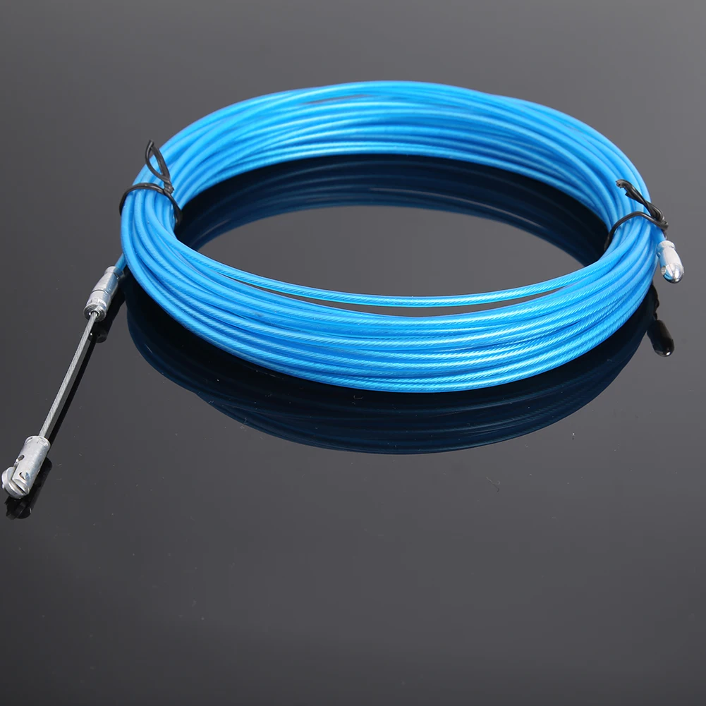 15m Electric Wire Cable Puller Conduit Ducting Through Wall Wire Fastener Cable Pushing Steel Rope for Electrical Wiring Install