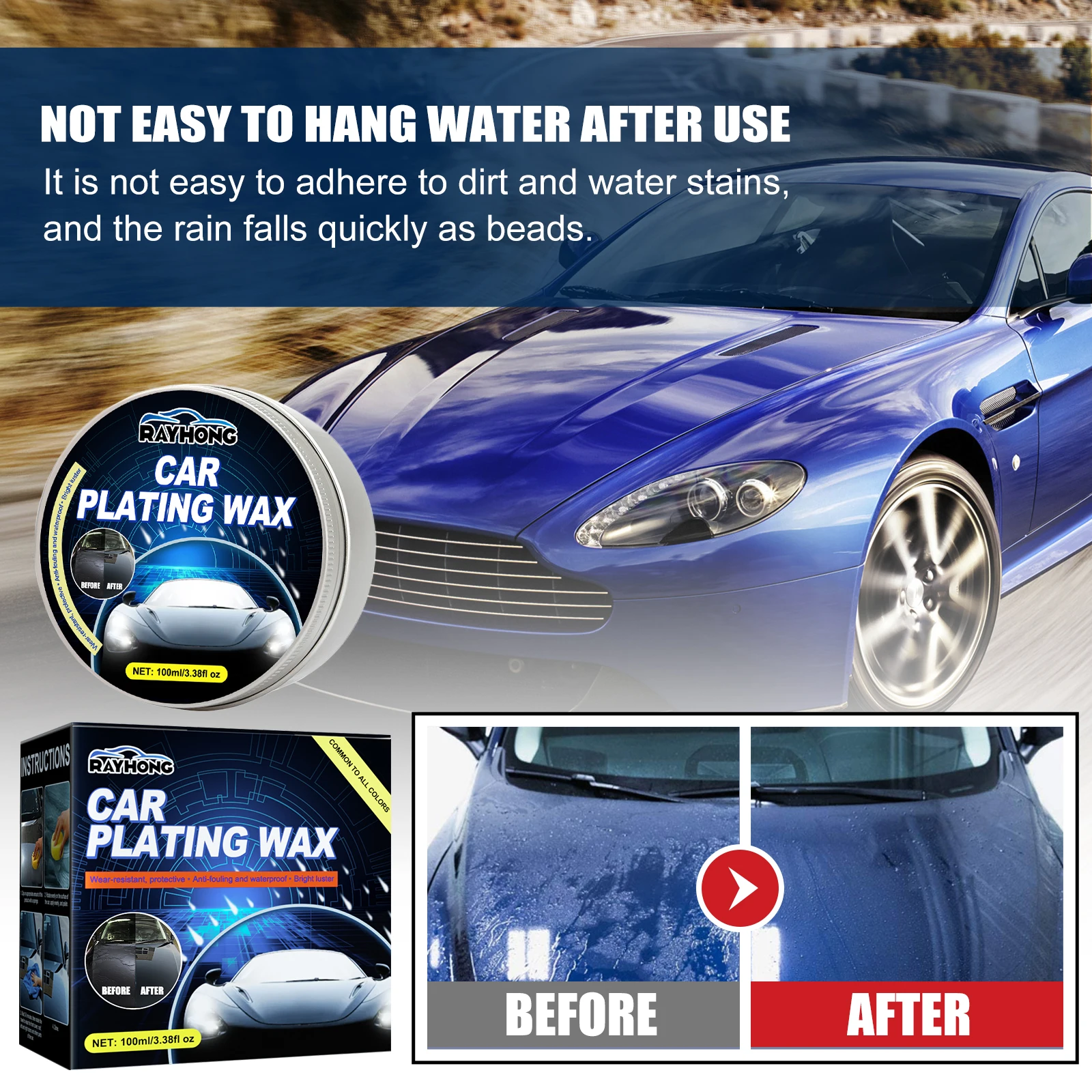 Automotive Crystal Wax Coating Wax Scratch Repair Decontamination Protection Polishing Maintenance Solid Wax For Waxing Cars