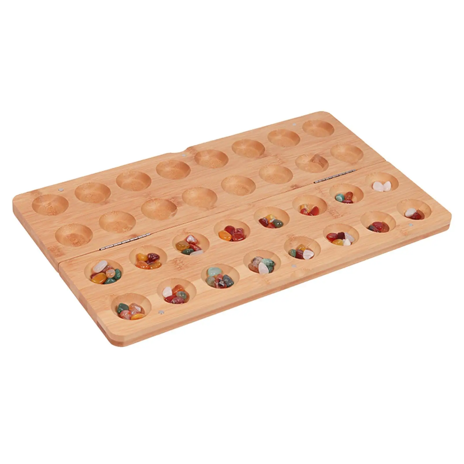 Juegos familiares de madera, juego de mesa Mancala plegable, juego de estrategia clásico de 65 cuentas para adultos, niños, familia, adolescentes, viajes