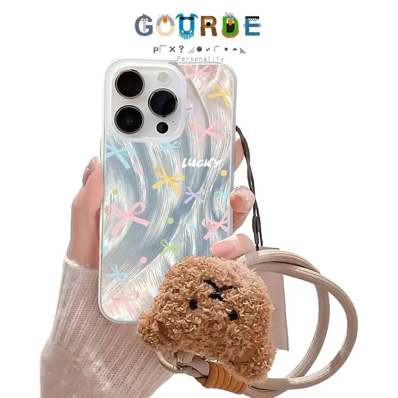 

Gourde exquisite bow tie pattern Phone Case for Iphone 16 15 14 12 13 11 Pro Max IP 7 8 Plus Iphon X XS XR Xs Max