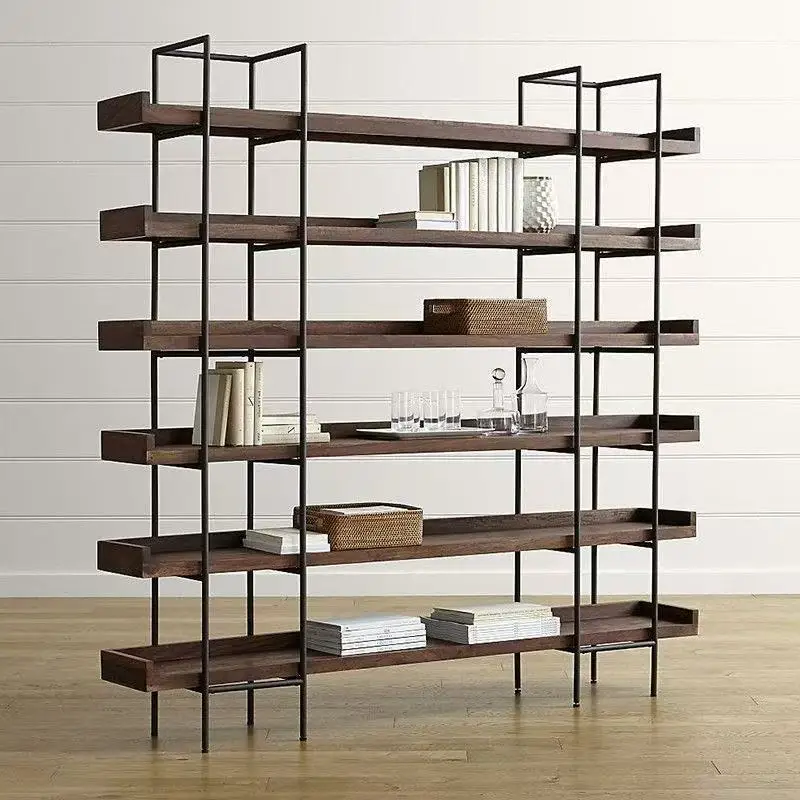&Modern Pine Wood Adjustable Tiered Shelf Storage Rack Floor-standing Bookshelf with Back Panel for Living Room Furniture