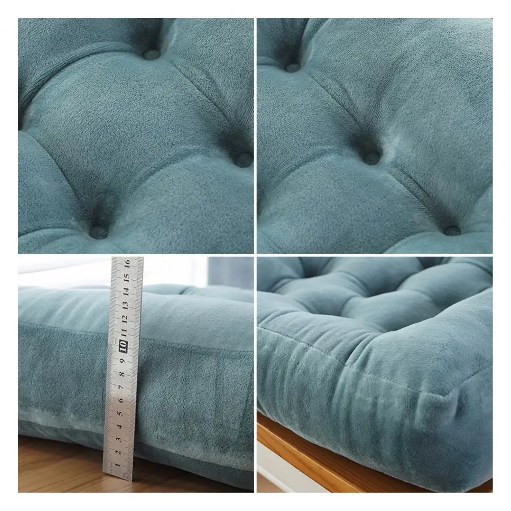Buttock Relief Cushion Velvet Square Seat Cushion 16x16 Inches Plush Thick Chair Pad for Dining Room Soft Solid Color Floor