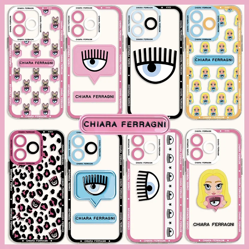 Hot Ferragnies Eyes Chiara Phone Case For iPhone 16 15 14 13 12 11 Mini Pro Max X XR XSMax 7 8 Plus SE20 Transparent Cover