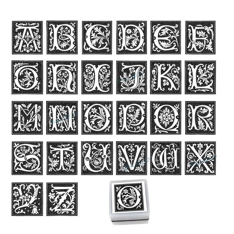 Customize Family First Name Seal, Vintage AtoZ Memento Design Personalized Seals for Years, DIY Alphabet, Photosensitive Stamps