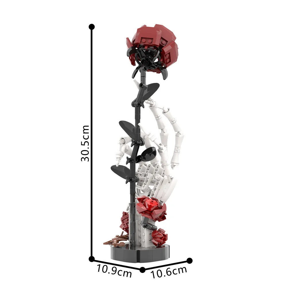 MOC Skull Hand Rose/Cross Model Bouwstenen Horror Series Assemblage Schedel Hoofd DIY Speelgoed Ornament Kleine stenen Halloween Geschenken