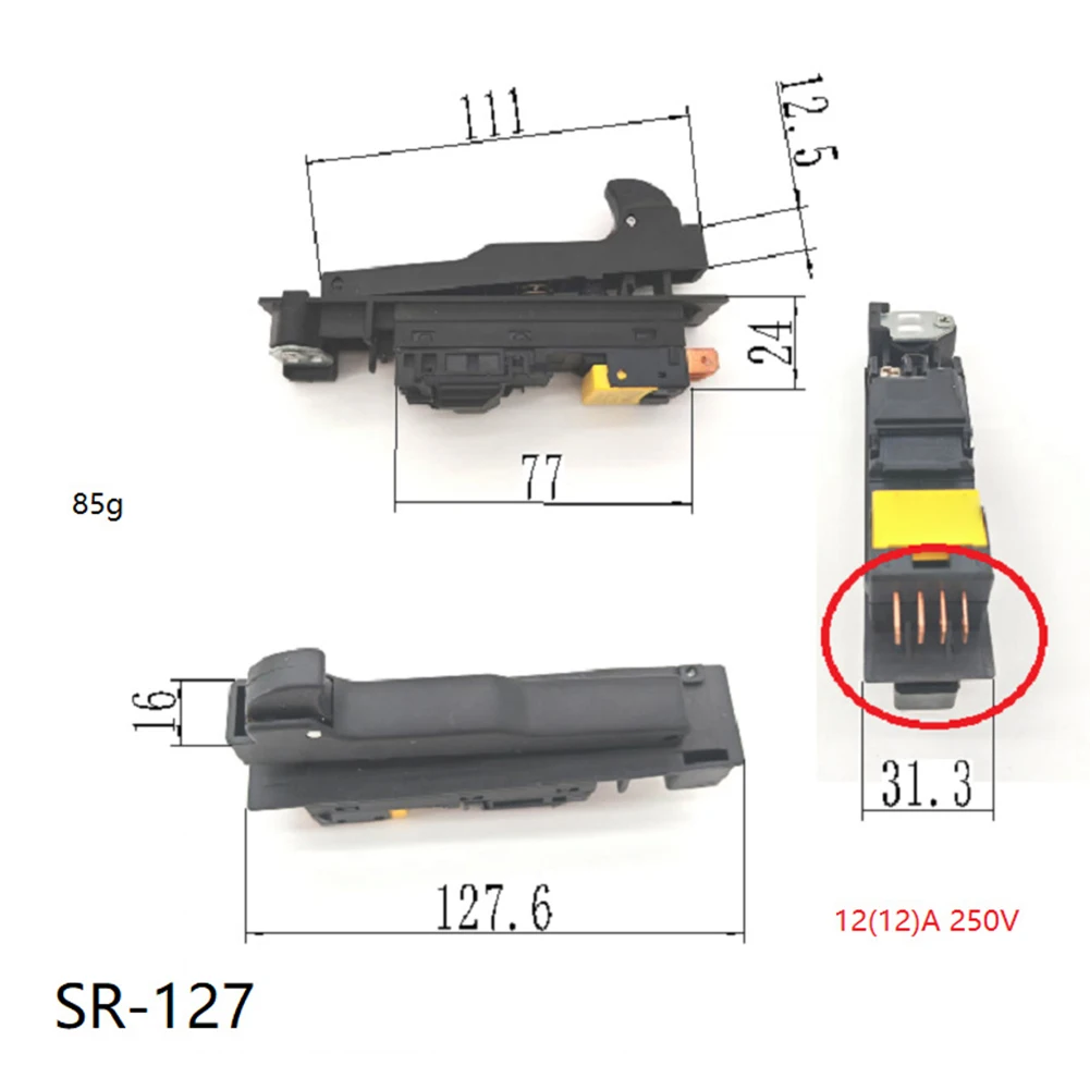 SR-127 Switch Trigger Switch Premium Replacement Switch For Angle Grinders Models 9049 S 9059 S 9069 S And 4112 Power Tool Acces