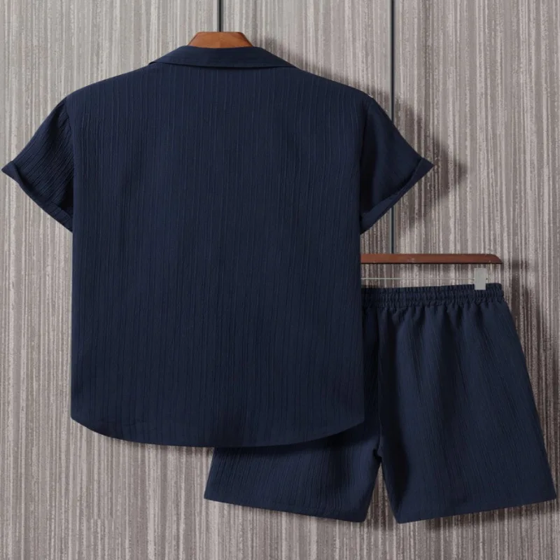 2026 Sommer Neuheit Herren 2-teiliges Set Kurzarmhemd & Shorts – Leicht, Atmungsaktiv, Lässig, Streetwear, Trendig für Alltag & Urlaub – Detail 24