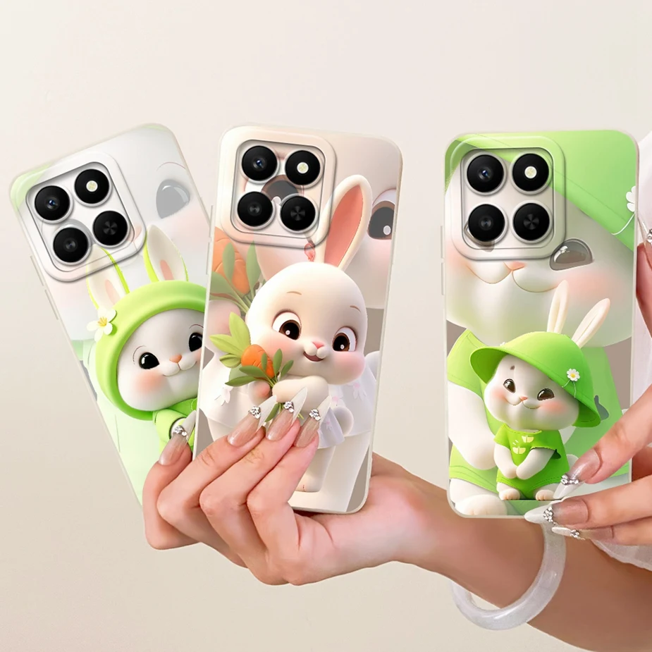 حافظة ذكية لهاتف Honor 400 LGN-NX1 غطاء كرتوني على شكل أرنب لطيف مقاوم للصدمات حافظة لهاتف Honor X7d HonorX7d 5G Fundas Coque